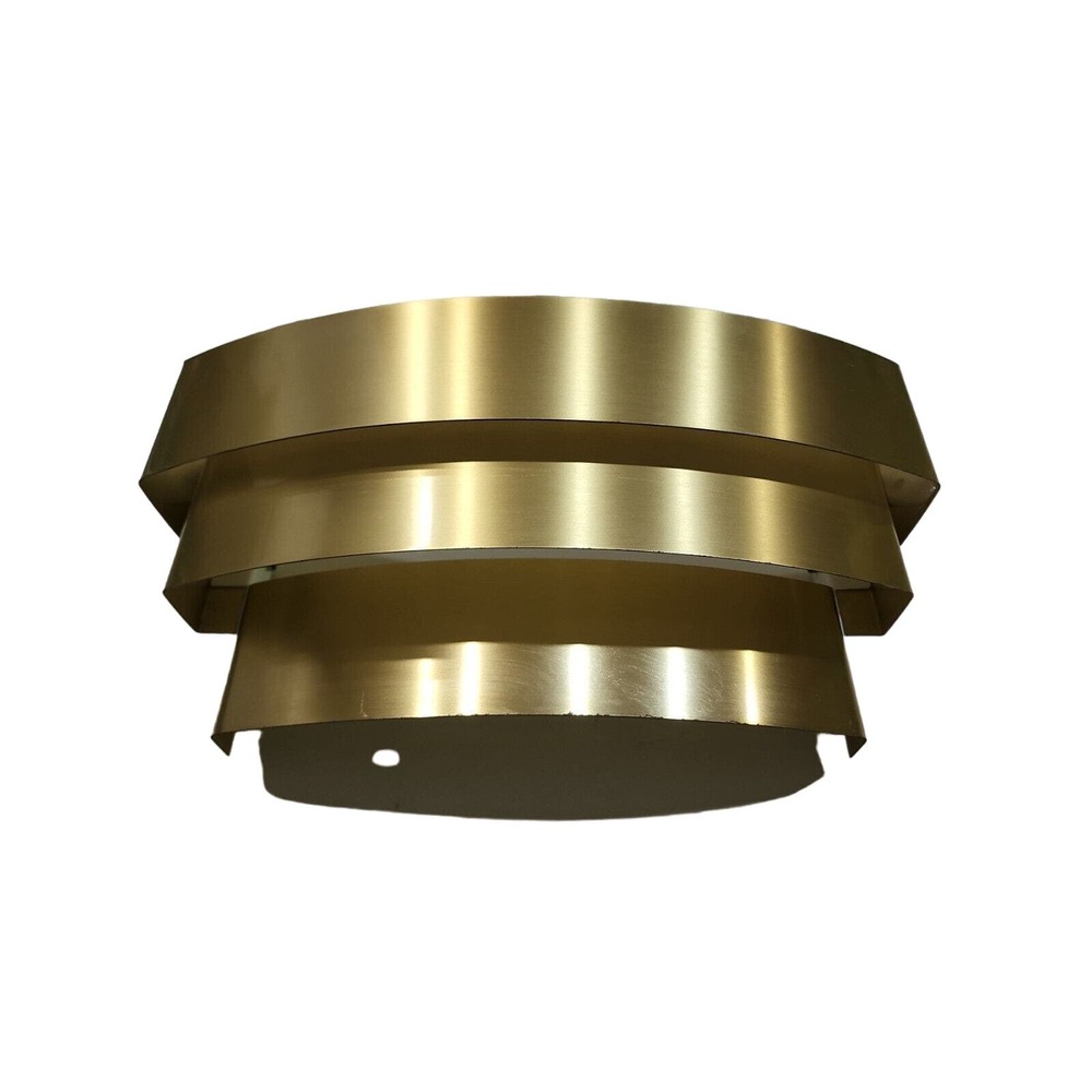 Vintage MCM ART DECO STYLE MINIMALIST POLISHED BRASS WALL SCONCE - LIGHTOLIER